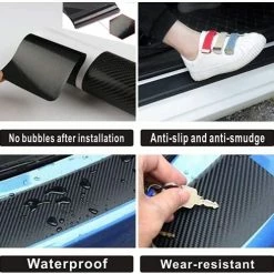 Flash Sale ???? Yuanxi Electronics 4Pcs/Set,Car Door Sill Plate Protectors,Carbon Fibre Vinyl Reflective Car Door Sill Decoration Scuff Plate For Z71 Chevy Silverado Colorado ???? -Car Seat Covers shop 51z0KVH5cDS