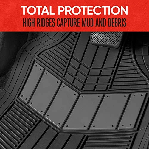 Promo ???? DualFlex Two-Tone Sport Design All-Weather Rubber Floor Mats For Car, Truck, Van & SUV - Waterproof Front & Rear Liners With Drainage Channels Blu ???? 7 Promo ???? DualFlex Two-Tone Sport Design All-Weather Rubber Floor Mats For Car, Truck, Van & SUV - Waterproof Front & Rear Liners With Drainage Channels Blu ???? - Image 5
