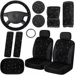 Promo ⌛ Frienda 13 Pack Bling Car Seat Covers Set Car Diamond Accessories Rhinestone Crystal Steering Wheel Cover, Bling Velvet Breathable Seat Cover, Glitter Center Console Pad Universal Car Interior White ???? 23 Promo ⌛ Frienda 13 Pack Bling Car Seat Covers Set Car Diamond Accessories Rhinestone Crystal Steering Wheel Cover, Bling Velvet Breathable Seat Cover, Glitter Center Console Pad Universal Car Interior White ???? -Car Seat Covers shop 51zGXRnYrjL. AC