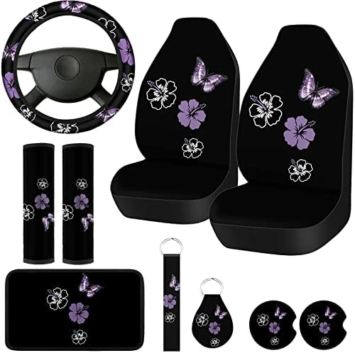 Buy ???? Frienda 10 PCS Car Seat Covers For ???? Women Butterfly Car Accessories Car Interior Seat Covers With Steering Wheel Cover, Wrist Strap, Car Coasters, Armrest Pad, Shoulder Pad, Key Chain Bright Style ???? 14 Buy ???? Frienda 10 PCS Car Seat Covers For ???? Women Butterfly Car Accessories Car Interior Seat Covers With Steering Wheel Cover, Wrist Strap, Car Coasters, Armrest Pad, Shoulder Pad, Key Chain Bright Style ???? - Image 12