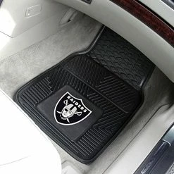 New ???? 8774 Las Vegas Raiders 2-Piece Heavy Duty Vinyl Car Mat Set, Front Row Floor Mats, All Weather Protection, Universal Fit, Deep Resevoir Design ❤️
