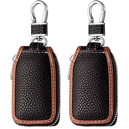 Coupon ???? 2 Pieces Leather Car Key Chain Case Holder Auto Key Fob Holder Smart Protector Cover(Brown) ⌛ 3 Coupon ???? 2 Pieces Leather Car Key Chain Case Holder Auto Key Fob Holder Smart Protector Cover(Brown) ⌛
