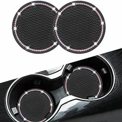 Best deal ❤️ Car Coasters, Senose Bling Car Accessories For ???? Women, Universal 2.75" Anti-Slip Silicone Cup Holder Coasters For Car, Cute Diamond Vehicle Interior Decor (Black Pink/2 Pack) Pink-2 Pc ???? -Car Seat Covers shop 51zfbpyfzgL. AC
