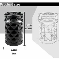Outlet ???? Auto Car Ashtray Portable With Blue LED Light Ashtray Smokeless Smoking Stand Cylinder Cup Holder (Black) ⭐ -Car Seat Covers shop 51zl07QqD4L