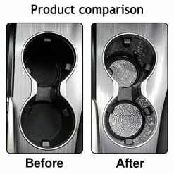 Budget ✨ SINGARO Bling Cup Holder Coasters For Car, 2PCS Universal Non-Slip Cup Holder, Embedded Decorative Coasters, Shiny Crystal Car Interior Accessories Gifts For ???? Women (White) 4pcs Blue ⭐ -Car Seat Covers shop 51zlS9Mh0sL