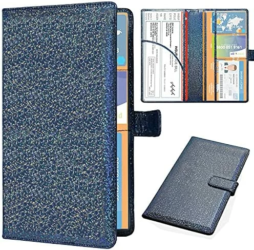 Best Pirce ???? Car Registration And Insurance Holder, Leather Vehicle Card Document Glove Box Organizer, Auto Truck Compartment Accessories For Essential Information, Driver License Cards, Glitter Rose Black Star ???? 10 Best Pirce ???? Car Registration And Insurance Holder, Leather Vehicle Card Document Glove Box Organizer, Auto Truck Compartment Accessories For Essential Information, Driver License Cards, Glitter Rose Black Star ???? - Image 8