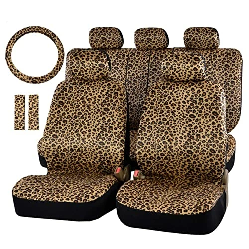 Hot Sale ???? Leopard Car Seat Covers Full Set With Steering Wheel Cover 2 Seat Belt Pads, Cheetah Print Seat Covers For Cars For ???? Women,Airbag Compatible,Universal Fits For Cars,SUV,Truck ???? 3 Hot Sale ???? Leopard Car Seat Covers Full Set With Steering Wheel Cover 2 Seat Belt Pads, Cheetah Print Seat Covers For Cars For ???? Women,Airbag Compatible,Universal Fits For Cars,SUV,Truck ????