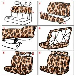 Budget ✔️ 13 Pieces Leopard Print Car Seat Covers Full Set, Leopard Car Accessories Set, Leopard Seat Covers Steering Wheel Cover, Car Pads Armrest Pad Cover Seat Belt Pads And Keychain Wrist Holder Brow ✔️ -Car Seat Covers shop 619AZ9U7hQL