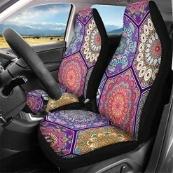 Deals ???? Bright Blossoms Colorful Boho Floral Print Car Seat Covers For ???? Women,Universal Auto Front Seats Protector Fits For Car,SUV Sedan,Truck ???? -Car Seat Covers shop 61EER26iFKL. AC