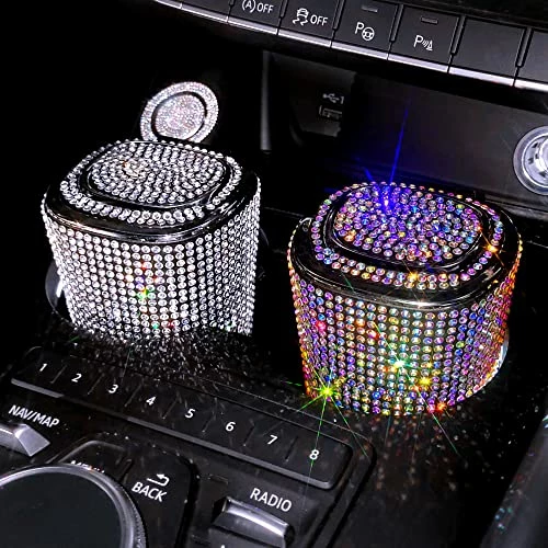 Best Pirce ✨ Bling Car Cigarette Ashtray Air Outlet Ashtray Auto Car Ashtray With Lid Blue LED Light Indicator Smokeless Ash For ???? Women Auto Car Cup Holder(Multi) ???? 4 Best Pirce ✨ Bling Car Cigarette Ashtray Air Outlet Ashtray Auto Car Ashtray With Lid Blue LED Light Indicator Smokeless Ash For ???? Women Auto Car Cup Holder(Multi) ???? - Image 2