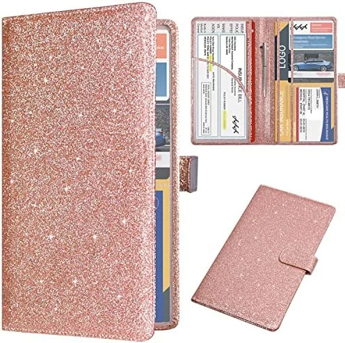 Best Pirce ???? Car Registration And Insurance Holder, Leather Vehicle Card Document Glove Box Organizer, Auto Truck Compartment Accessories For Essential Information, Driver License Cards, Glitter Rose Black Star ???? 8 Best Pirce ???? Car Registration And Insurance Holder, Leather Vehicle Card Document Glove Box Organizer, Auto Truck Compartment Accessories For Essential Information, Driver License Cards, Glitter Rose Black Star ???? - Image 6