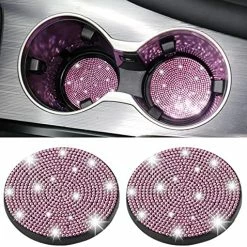 Budget ✨ SINGARO Bling Cup Holder Coasters For Car, 2PCS Universal Non-Slip Cup Holder, Embedded Decorative Coasters, Shiny Crystal Car Interior Accessories Gifts For ???? Women (White) 4pcs Blue ⭐ -Car Seat Covers shop 61N9y0GCFL. AC