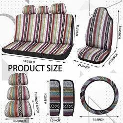 Best Pirce ???? 14 Pcs Baja Car Seat Covers Full Set Multicolor Stripe Car Seat Covers Boho Print Steering Wheel Cover Seat Belt Cover Crystal Hanging Ornament Car Holders Fits For Car (Stripe Style) ???? 15 Best Pirce ???? 14 Pcs Baja Car Seat Covers Full Set Multicolor Stripe Car Seat Covers Boho Print Steering Wheel Cover Seat Belt Cover Crystal Hanging Ornament Car Holders Fits For Car (Stripe Style) ???? -Car Seat Covers shop 61NET4YIf0L