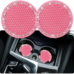 Cheap ???? 2PCS Bling Car Cup Coaster, 2.75 Inch Auto Car Cup Holder Insert Coasters Silicone Anti-Slip Crystal Rhinestone Drink Car Cup Mat, Universal Vehicle Interior Accessories For ???? Women ???? Girls (Black) ???? -Car Seat Covers shop 61dRnR IjaS. AC