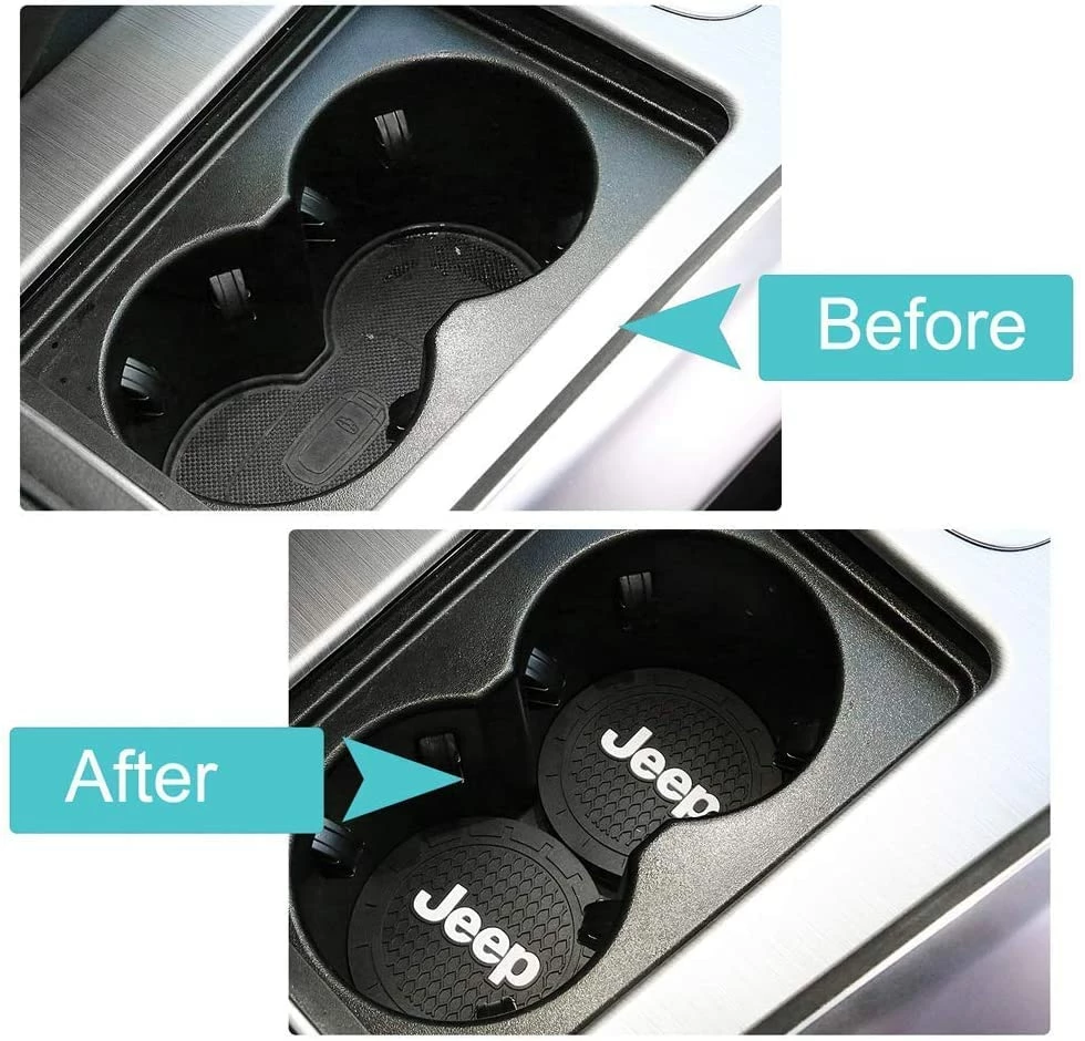 Buy ✨ Prugpth Car Cup Holder Coaster Inserts 2Pcs Car Logo Auto Anti Slip Cup Holder Insert Coaster For Fit Car Accessories (FitJeep) ???? 4 Buy ✨ Prugpth Car Cup Holder Coaster Inserts 2Pcs Car Logo Auto Anti Slip Cup Holder Insert Coaster For Fit Car Accessories (FitJeep) ???? - Image 2
