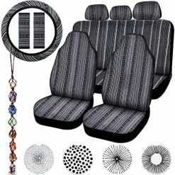 Best Pirce ???? 14 Pcs Baja Car Seat Covers Full Set Multicolor Stripe Car Seat Covers Boho Print Steering Wheel Cover Seat Belt Cover Crystal Hanging Ornament Car Holders Fits For Car (Stripe Style) ???? 23 Best Pirce ???? 14 Pcs Baja Car Seat Covers Full Set Multicolor Stripe Car Seat Covers Boho Print Steering Wheel Cover Seat Belt Cover Crystal Hanging Ornament Car Holders Fits For Car (Stripe Style) ???? -Car Seat Covers shop 61gbB760RL. AC