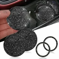 Best reviews of ✨ 2pcs Bling Car Cup Holder Coaster, 2.75 Inch Anti-Slip Shockproof Universal Fashion Vehicle Car Coasters Insert Bling Crystal Rhinestone Auto Automotive Interior Accessories For ???? Women (2 Pcs, White) ❤️ -Car Seat Covers shop 61p2EG7czNL. AC