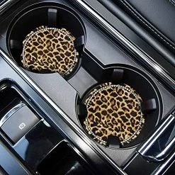 Coupon ???? 2.75" Car Cup Holder Coaster Car Coasters Leopard Print Bling Car Cup Holder Insert Coasters Bling Car Accessories Rhinestone Anti Slip Insert Coaster Suitable For Most Cars Gifts - 2PCS ????