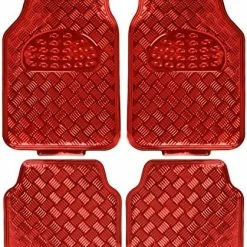 Hot Sale ✨ Universal Fit 4-Piece Metallic Design Car Floor Mat - (Red) (MT-641-RD) ???? -Car Seat Covers shop 61yqrviKUzL. AC